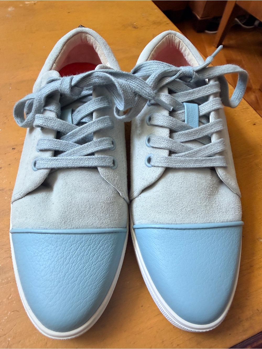 Cocktail Sneaker Gray Suede & Blue Leather Shoes - Picture 2 of 4